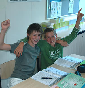 leerlingen zijn vrolijk